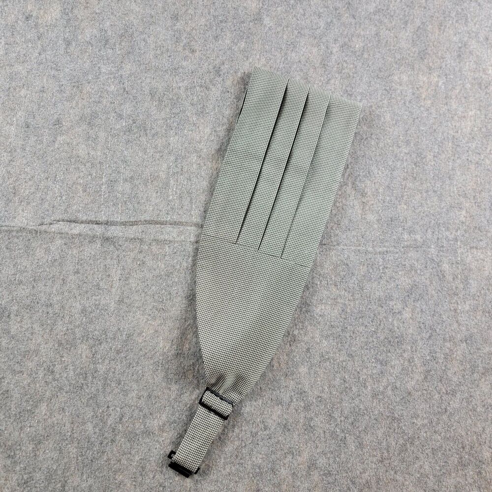 Polo Ralph Lauren Vintage Houndstooth Tuxedo Silk Cummerbund Black White S/M